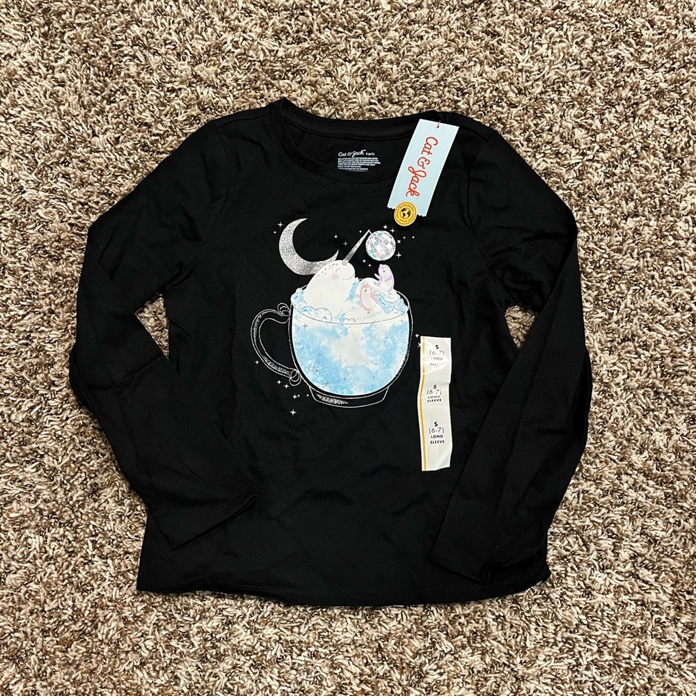 Cat & Jack Black Kids Long Sleeve Shirt